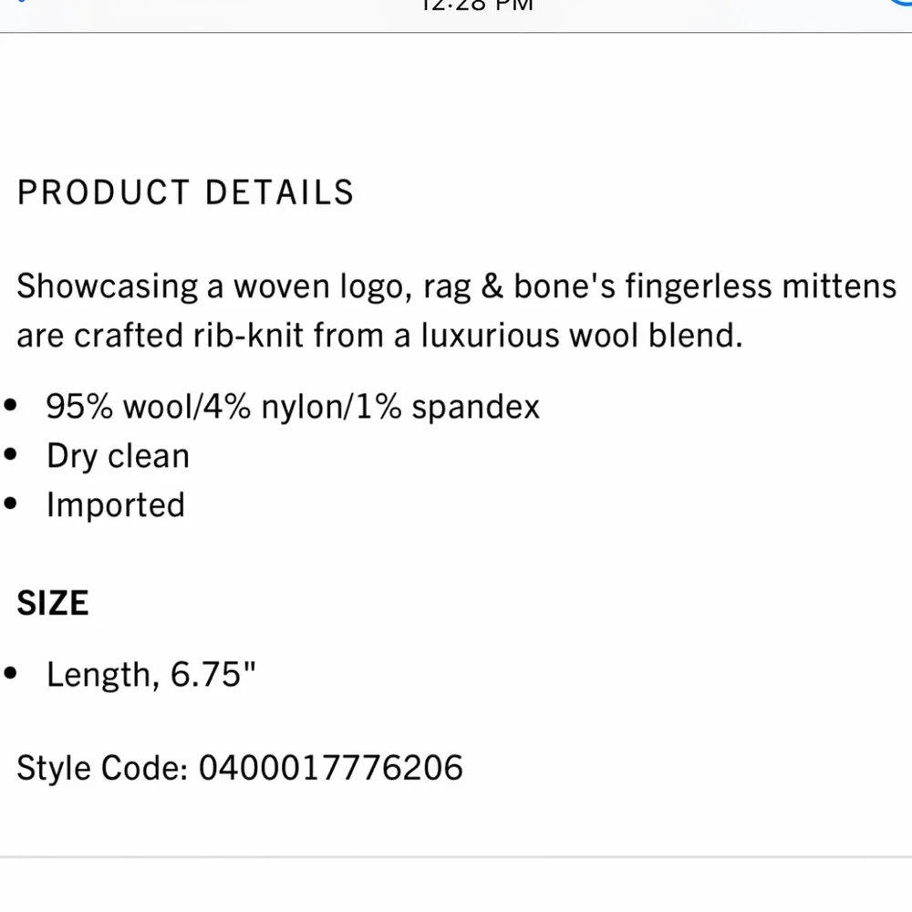 New Rag and Bone Margo wool fingerless gloves